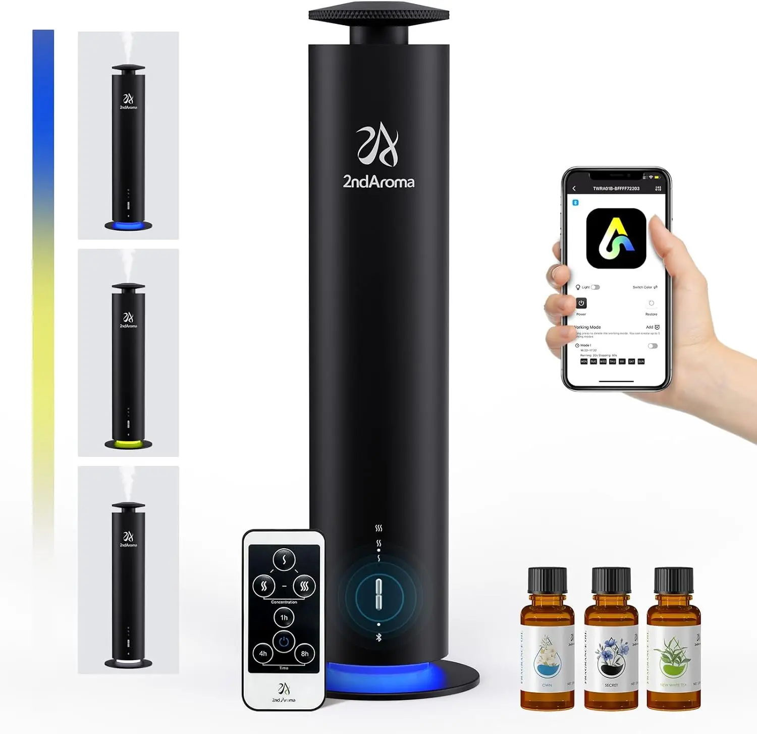 

Беспроводной аромадиффузор без воды, стартовый набор, для дома, офиса, отеля, покрытие 93 кв. м, диффузор для эфирных масел