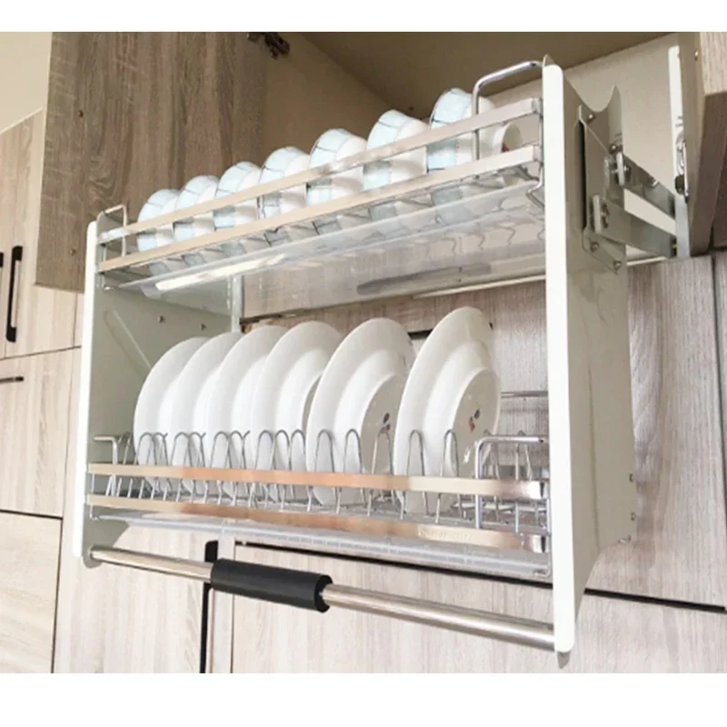 Hanging cabinet lifting basket pull-down cabinet kitchen top cabinet snacks storage lifting basket customization