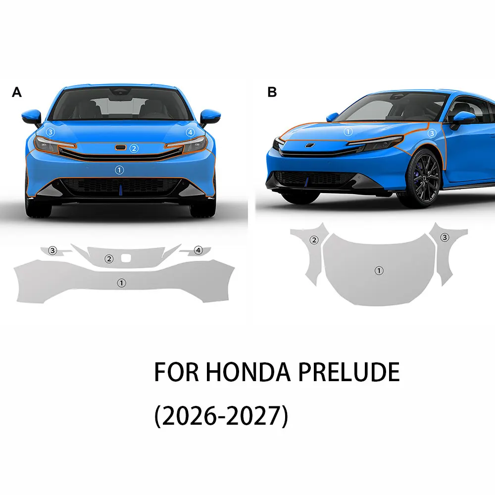 

Для HONDA PRELUDE 2026 2027: Защитная пленка из ТПУ для кузова автомобиля, наклейка на передний бампер, прозрачная, предварительно вырезанная, антицарапийная, PPF