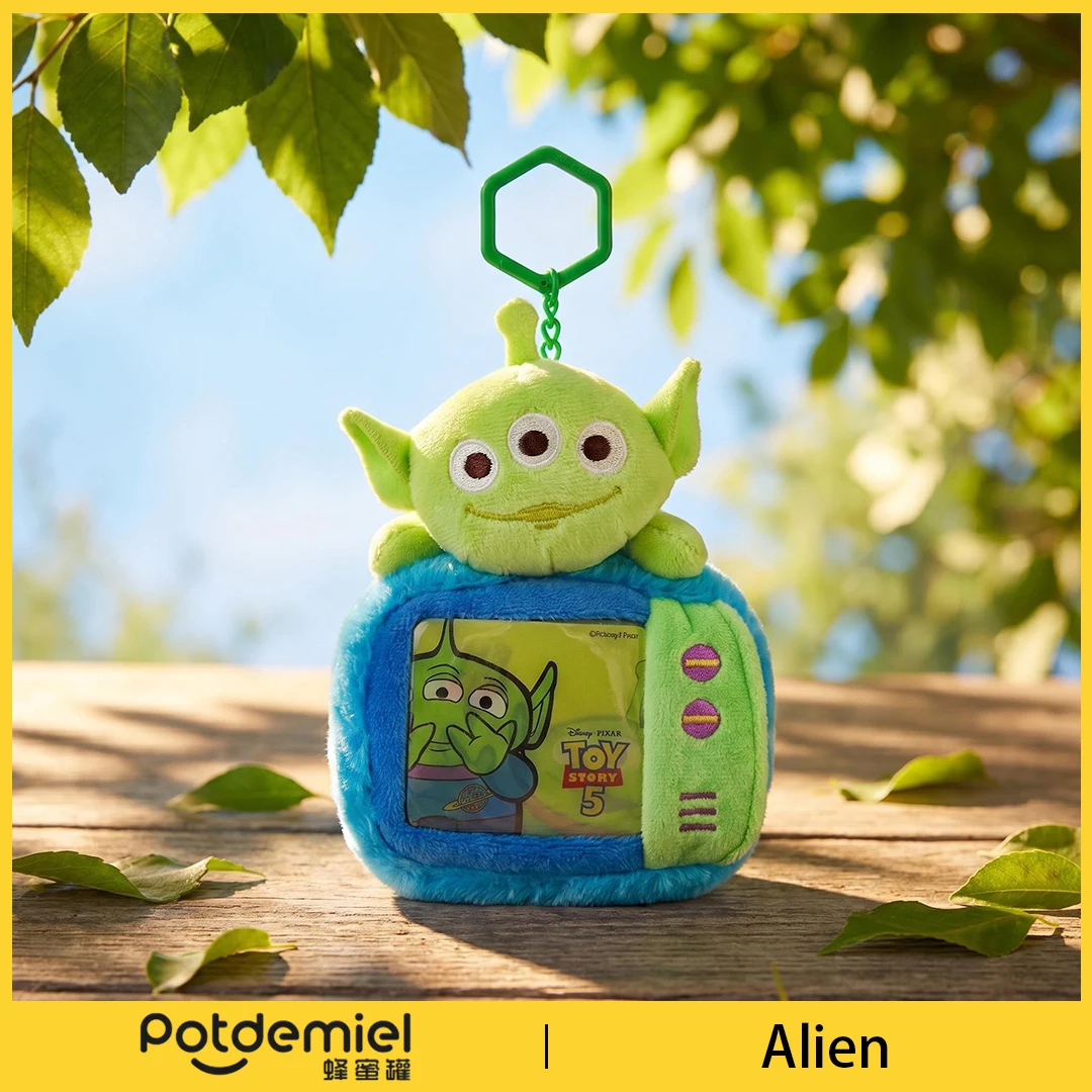 Potdemiel Disney Toy Story Alien Stuffed Toy Charm Keychain Three Eyed Doll Coin Purse Pouch Key Ring Party Favor Gift Pendant