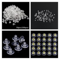 1pc/50Pcs/60/pcs/100pcs pack Earring Holders Stoppers Soft Nut Silicone Heavy Duty Rubber Earring Backs Sleeves