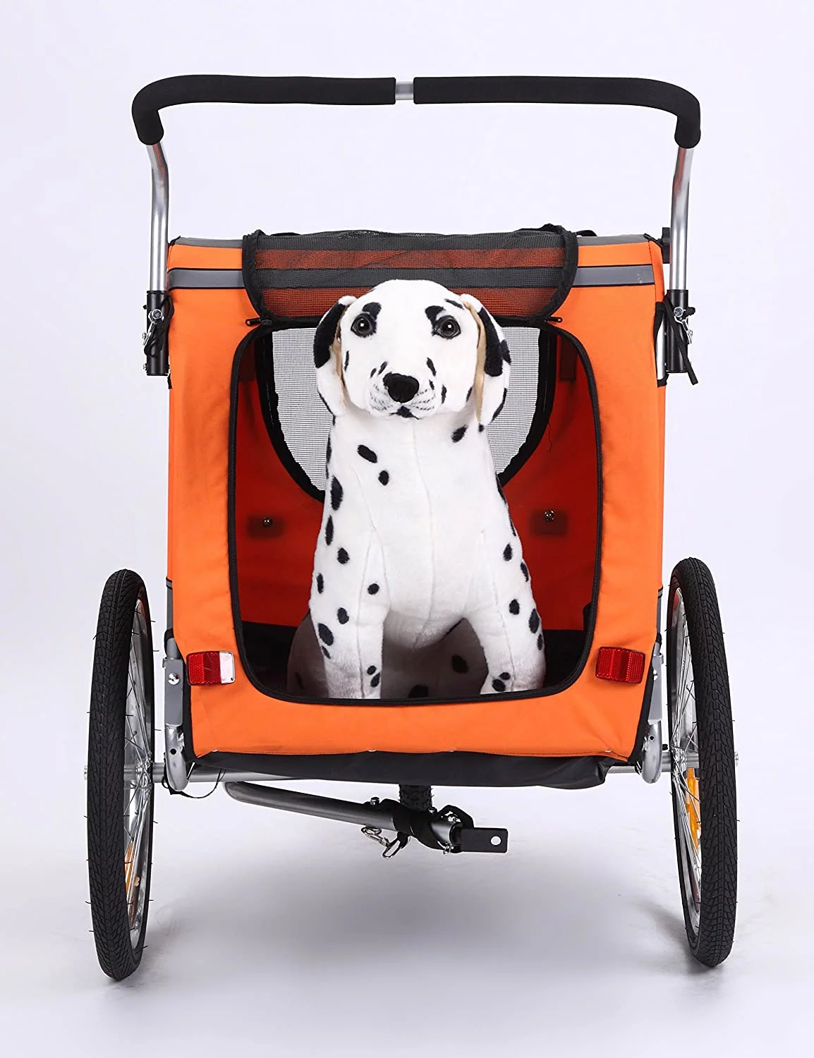 Large Size Bicycle Pet Trailer And Jogger Of Orange Color