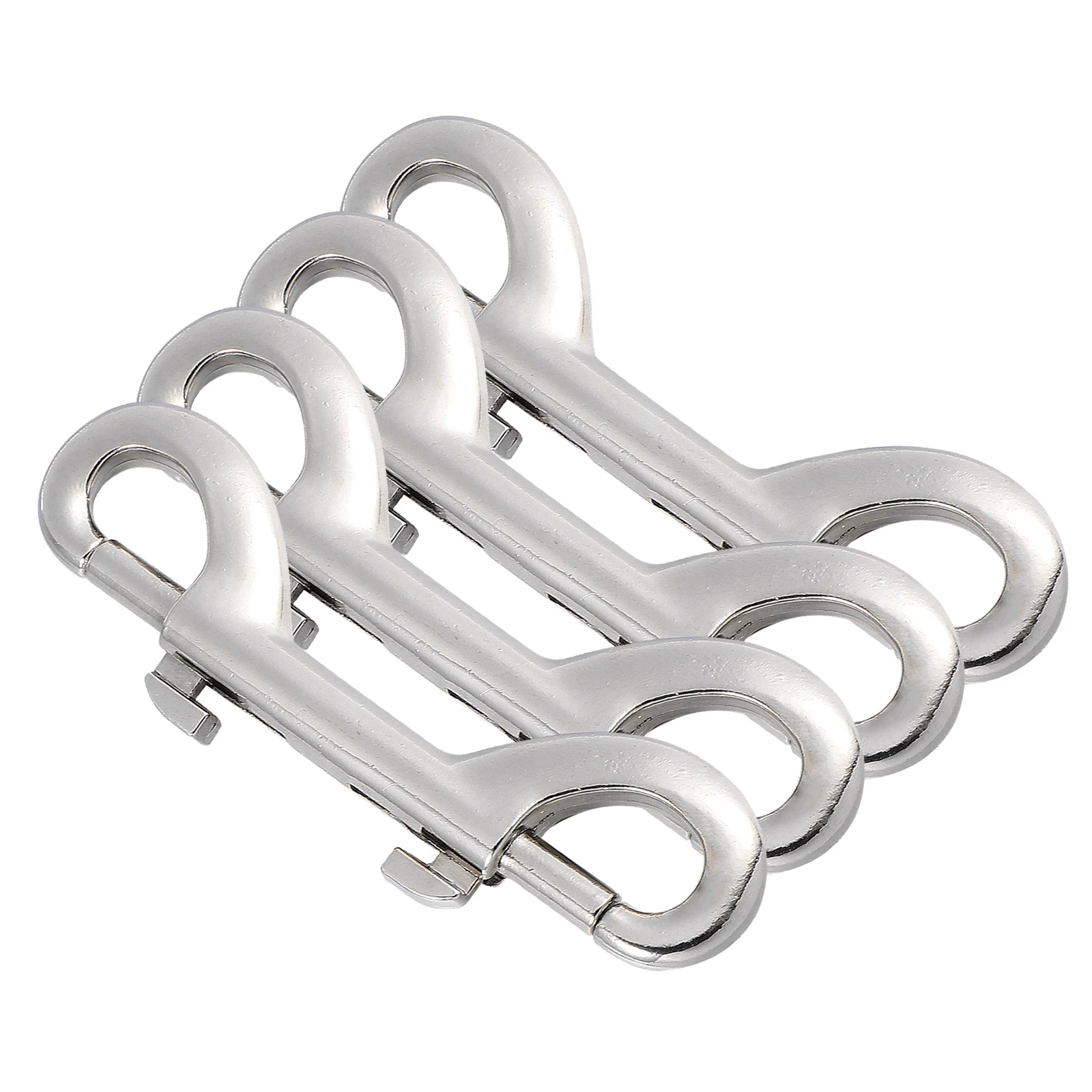 

4 pcs Double Ended Snap Hook Carabiner Clips Heavy Duty Metal Fastener Anti Rust Spring Thumb Lever Boating Rope Connection