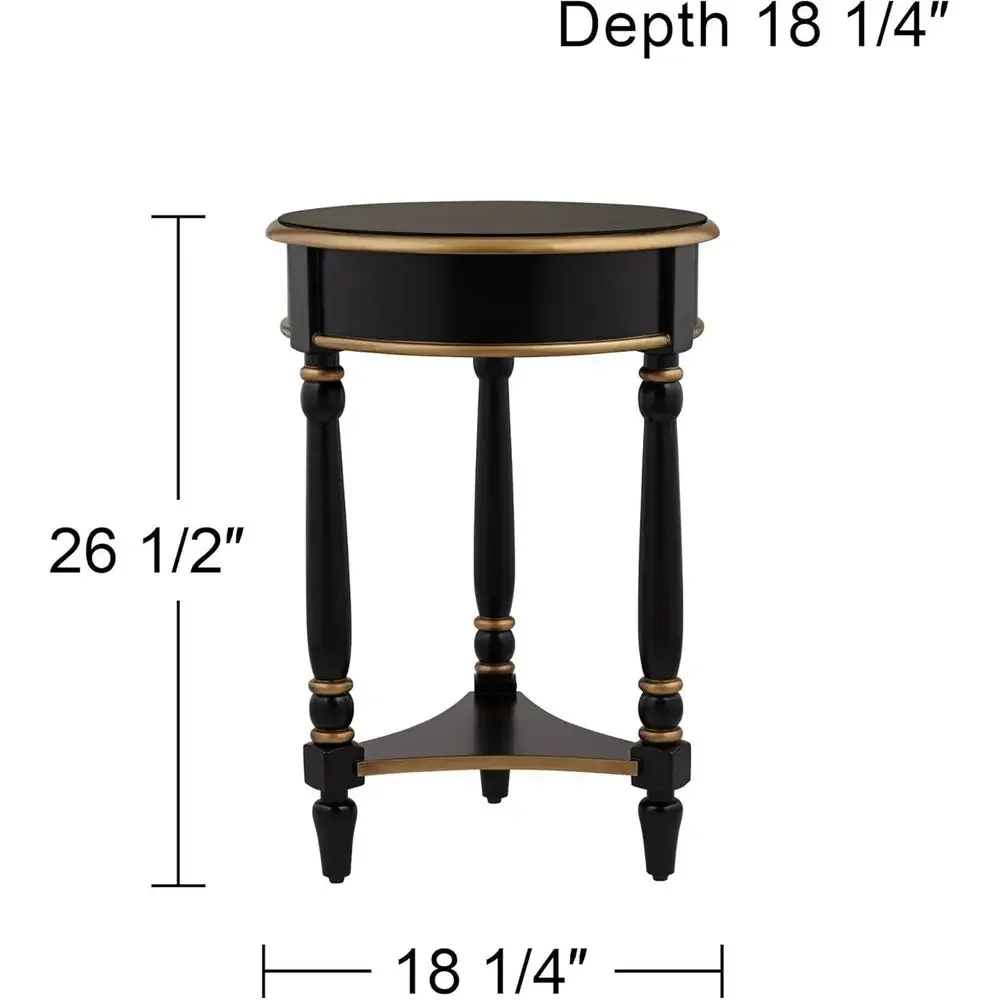 

Promotion PriceSpecial OfferCason Ern Glam Luxe Wood Round Accent Side End Table 18 1/4" Wide With Shel Black Gold Spaces Or Liv