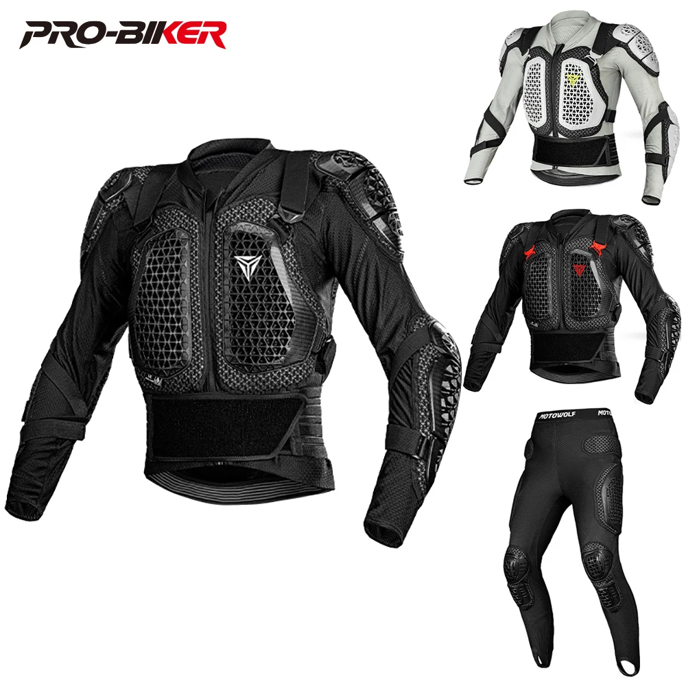 

Men's Motorcycle Body Armor Anti-Fall Motorbike Armor Wear-Resistant Motocross Racing Clothing Protection All-Season Riding Gear