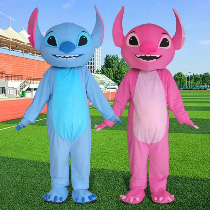 Disfraz de Mascota de Disney Lilo & Stitch, Disfraz de Personaje de Dibujos Animados de Stitch y Angel, para Navidad y Halloween
