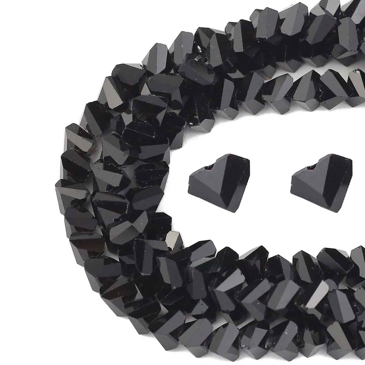 1 Strand About 90-130pcs 4/6/8mm Triangular Black Austrian Crystal Glass Spacer Beads For Jewelry Making DIY Bracelets Necklaces