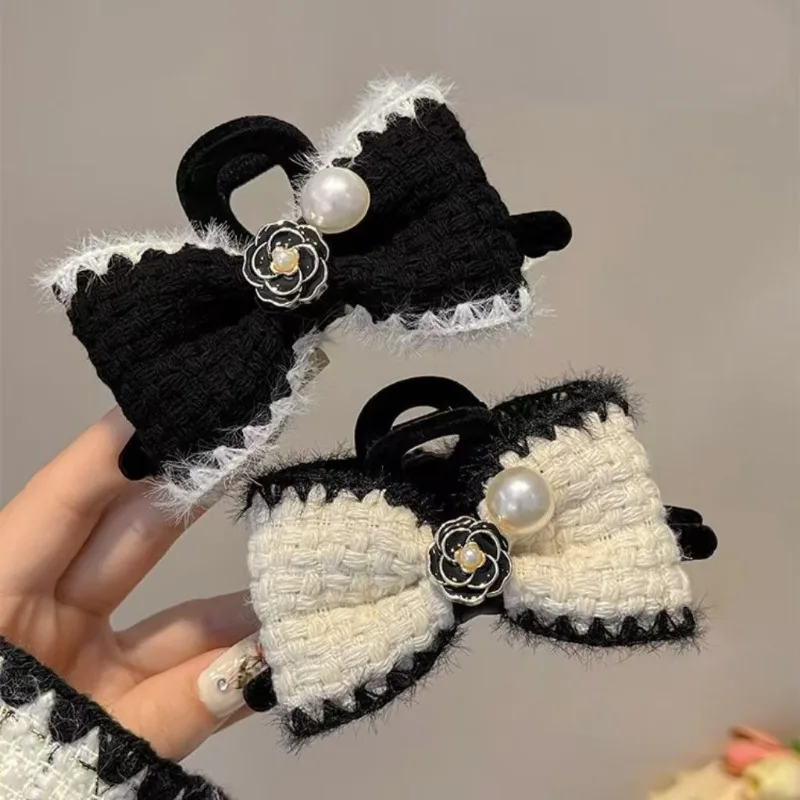 New Fabric Bow Hair Claws for Women Camellia Shark Clip HairpinsTemperament Headband Hair Clip Fashion Korean Hair Accessories