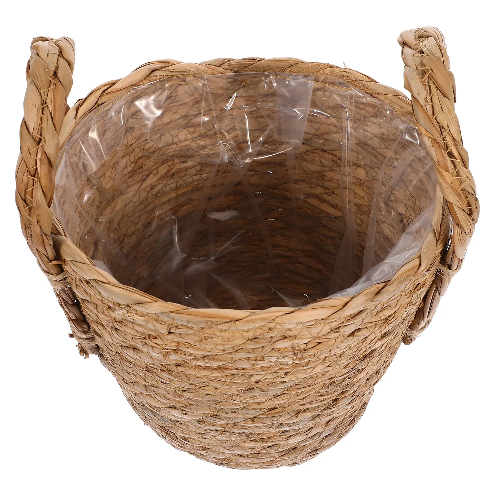 Straw Flower Pot Vintage Decor Home Boho Plant Braided Basket Flowerpot inside Large