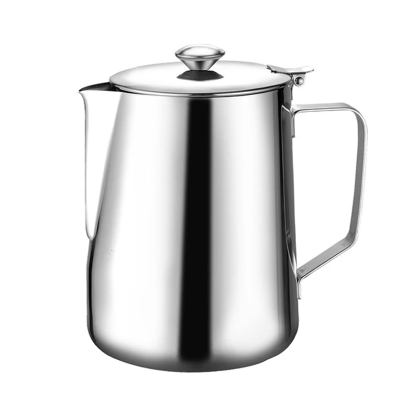 2L Stainless Steel Pull Flower Espresso Frother Frothing Garland Cup Milk Jug Large Capacity Coffee Pot