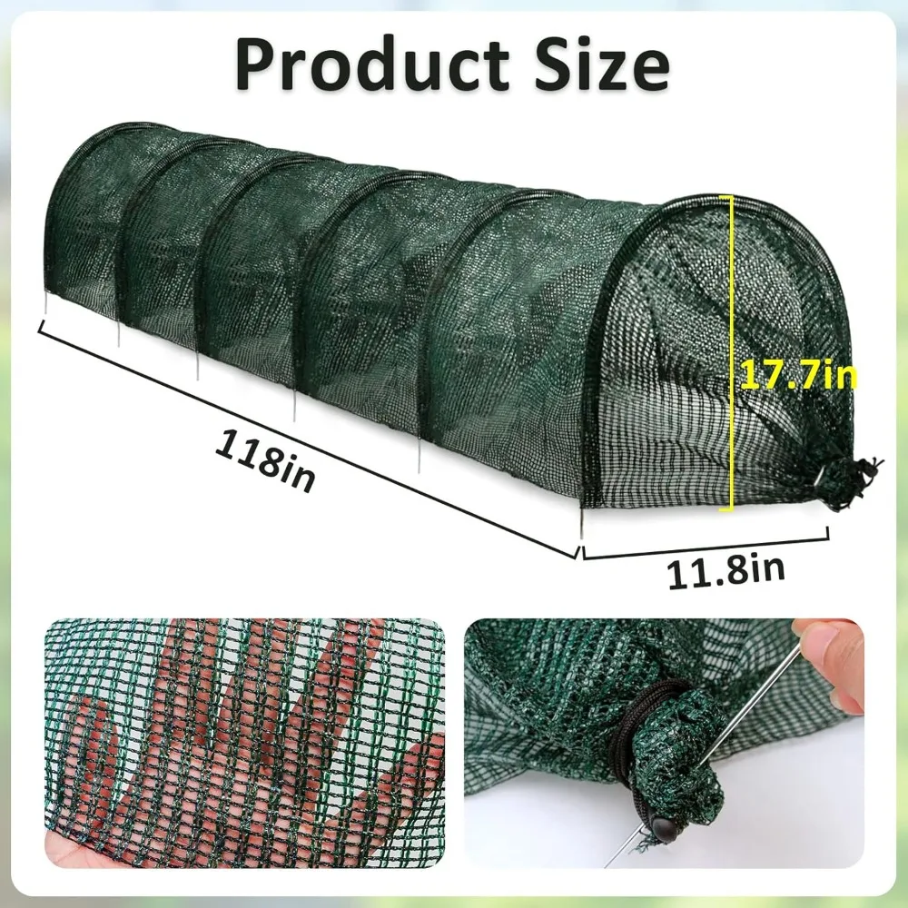 Collapsible Greenhouse Mesh Tunnel  2 in 1 Portable Protection From Sun Heat Durable Cover for Backyard Farms & Greenhouses