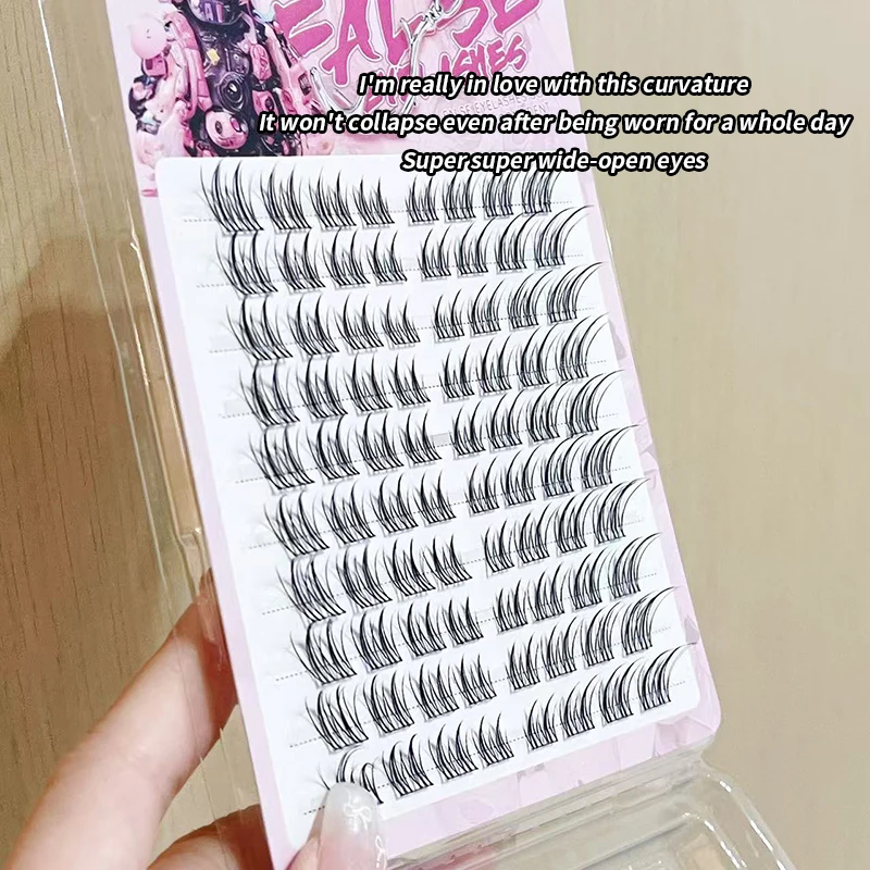 BQI Fox series ขนตาปลอมบินเฉียง สไตล์ฉ่ํา มีเสน่ห์มาก กําลังขยายดวงตา ใช้งานง่าย สาวเกาหลี