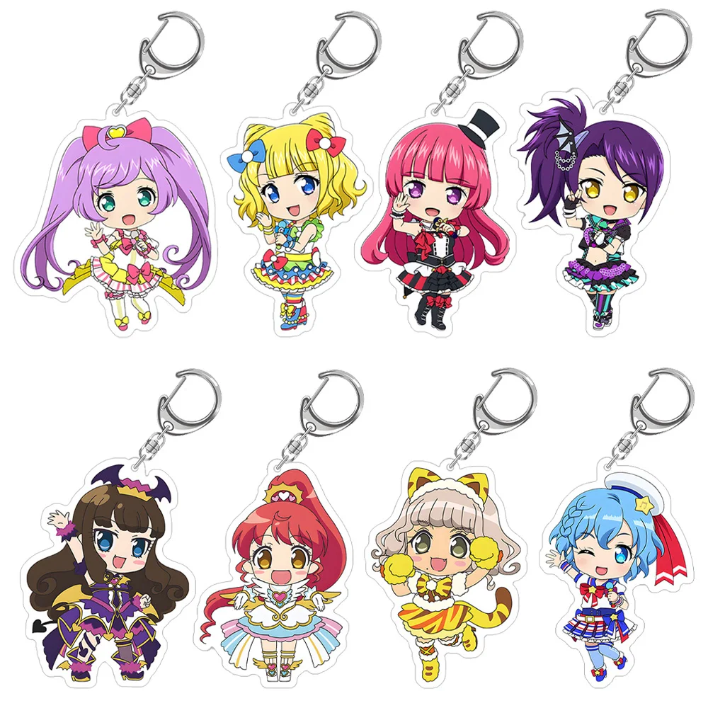 PriPara Dorothy West Reona West Falulu Sion Todo Gaaruru Junon Pimienta Taiyo Chili Tsukikawa Jewlie Chibi llavero acrílico de juguete