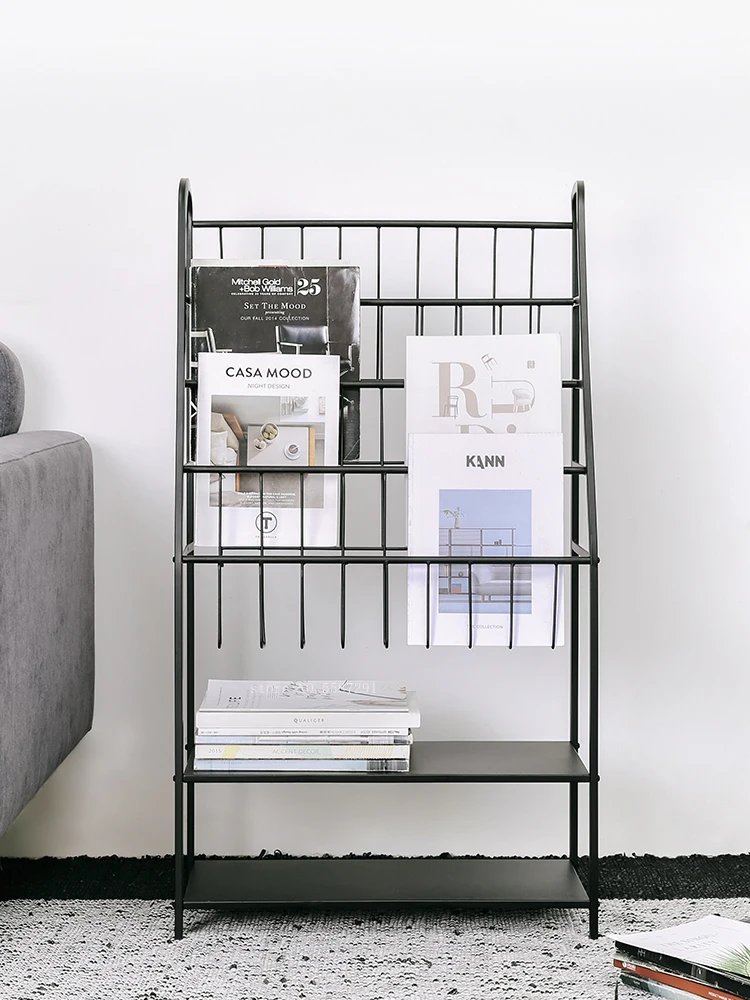 Bookshelf Magazine Rack Floor Living Room Study Simple Display Rack Modern Multifunctional Creative Flower Rack Toy Storage Rack