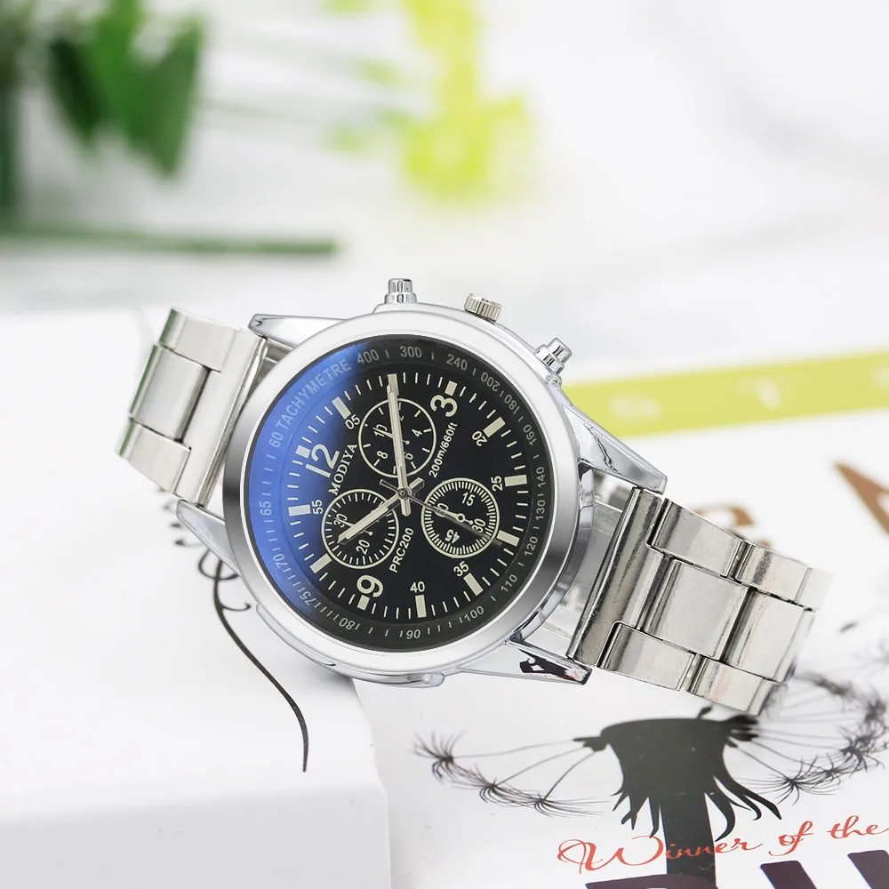 Reloj analógico de cuarzo para hombre, cronógrafo deportivo de lujo, de acero inoxidable, estilo informal y elegante