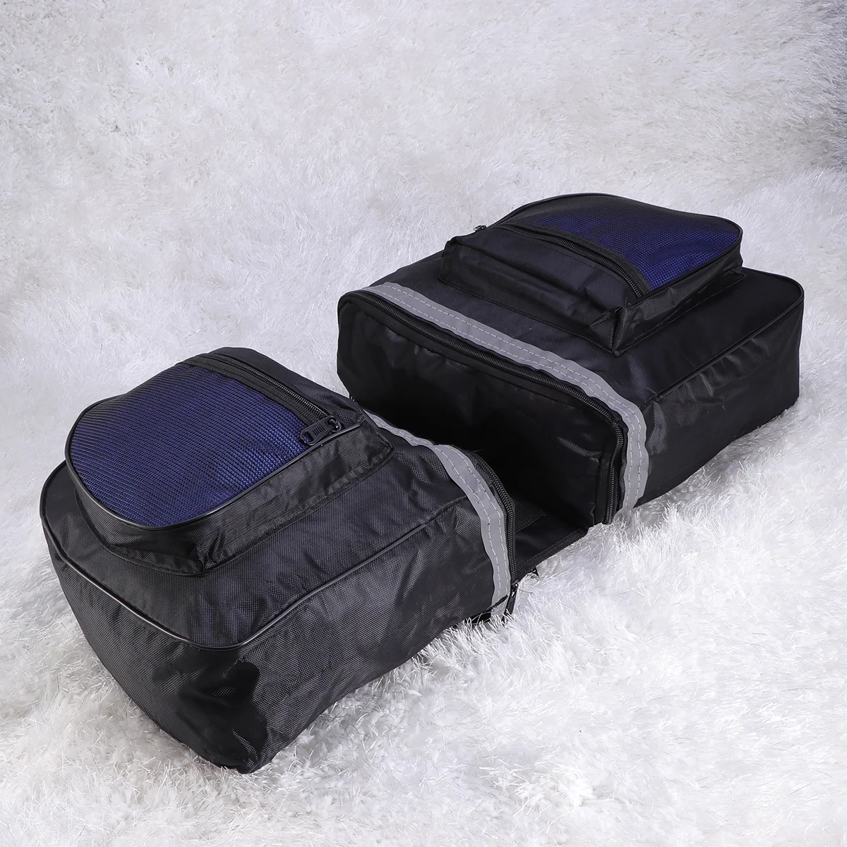 

Waterproof Bicycle Trunk Bag Double Side Storage with Reflective Safety Strips Fits All Rear Racks Commuter Pannier for Night