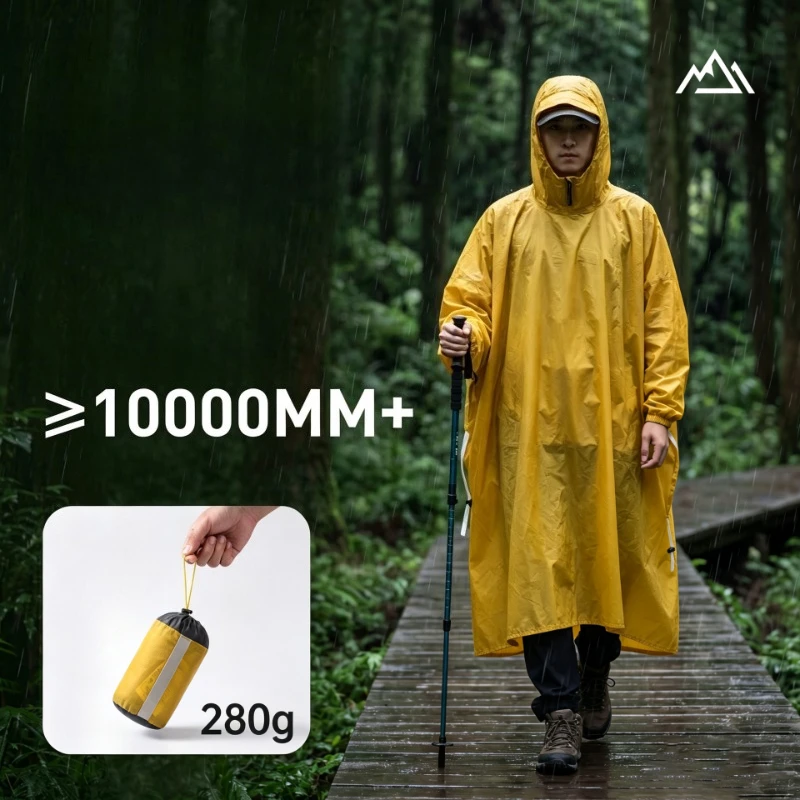 Outdoor Footprint Rainstorm Protection One-piece Poncho Nylon | Mountaineering, Hiking Sleeve Raincoat Outdoor Mountaineering