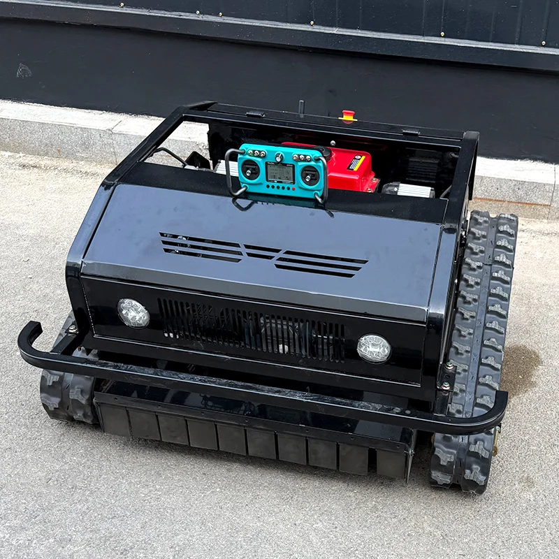 

Customized New Arrival Mini Farm Flail Lawn Mower RC Home Robotic Diesel Power Crawler Lawn Mower For Grass