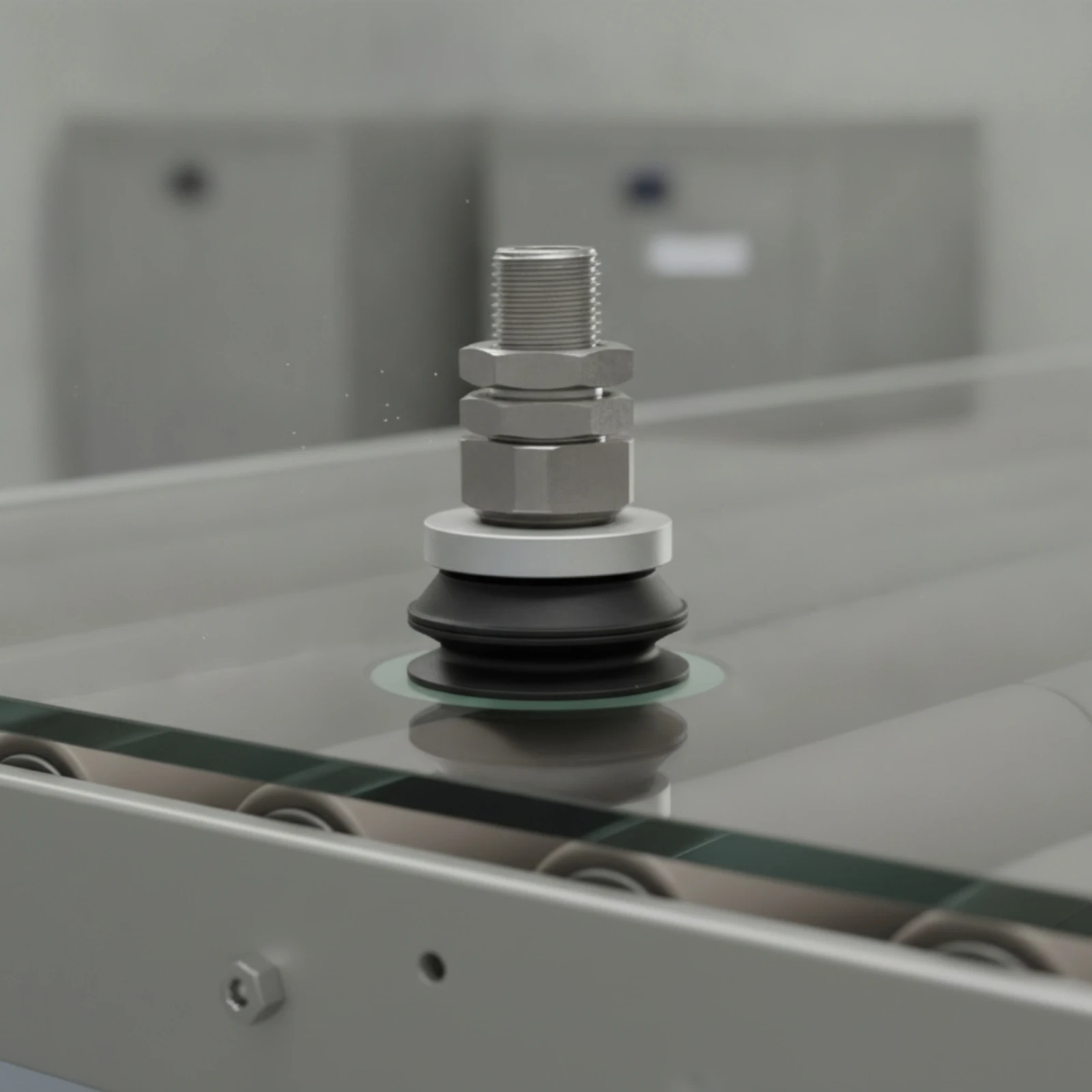 Ventouse industrielle compacte bicolore avec plaque métallique pour automatisation et manutention de matériaux