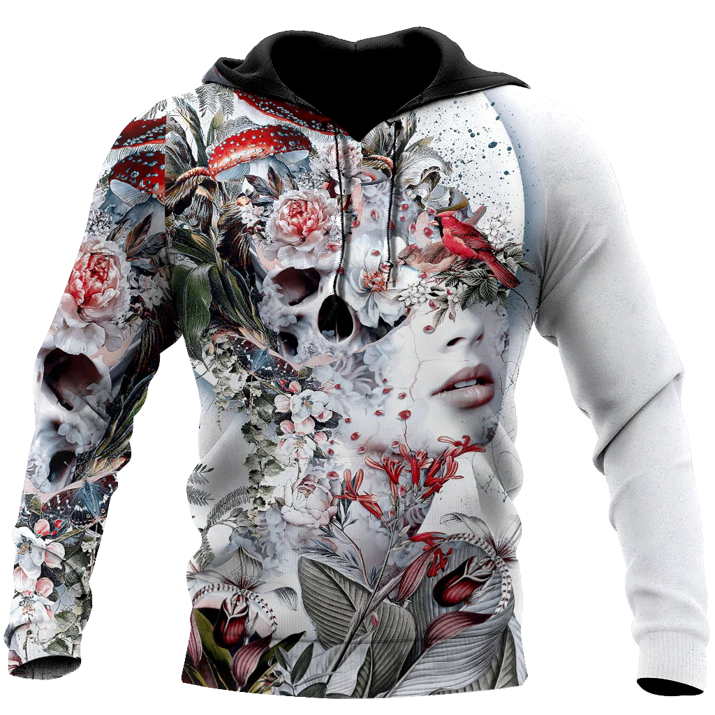 

Tattoo Skull /Birds and flowers 3D All Over Printed Men's Hoodie & Sweatshirt Autumn Unisex Hoodies Casual Sportswear