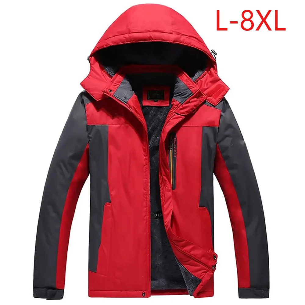 Winter Parka hoodie men Casual Outdoor Fleece-lined Hardshell Jacket Keeps Warm And Wear-resistant Winter Large Size Jacket Coat