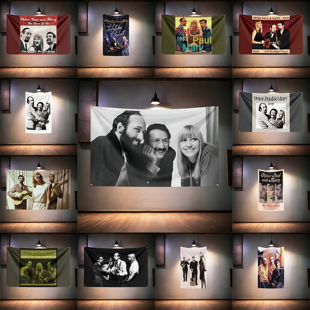 

Rock Music Flag 3x5ft for Peter, Paul and Mary Fans Banner HD Print Brass Grommet Garage Bedroom Living Room Dorm Wall Decor Tap