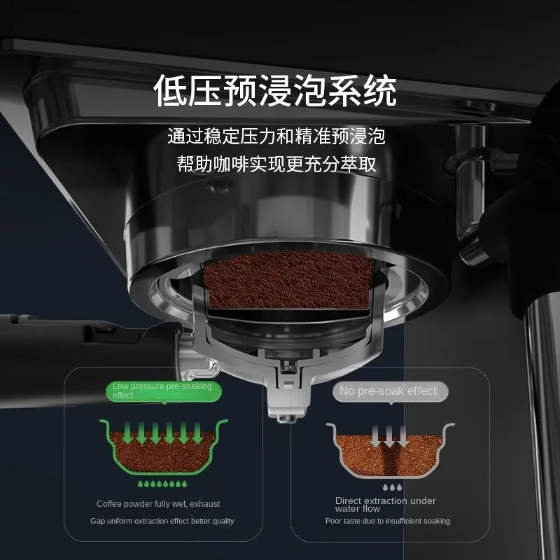 Italian Coffee Machine Professional Household Small Fully Semi-automatic Integrated Commercial Boiling Steam Milk Foam