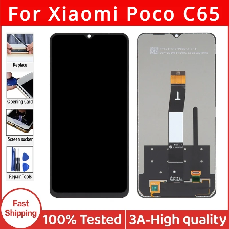 

IPS 6.74'' For Xiaomi Poco C65 LCD Display Touch Screen Digitizer Assembly Parts