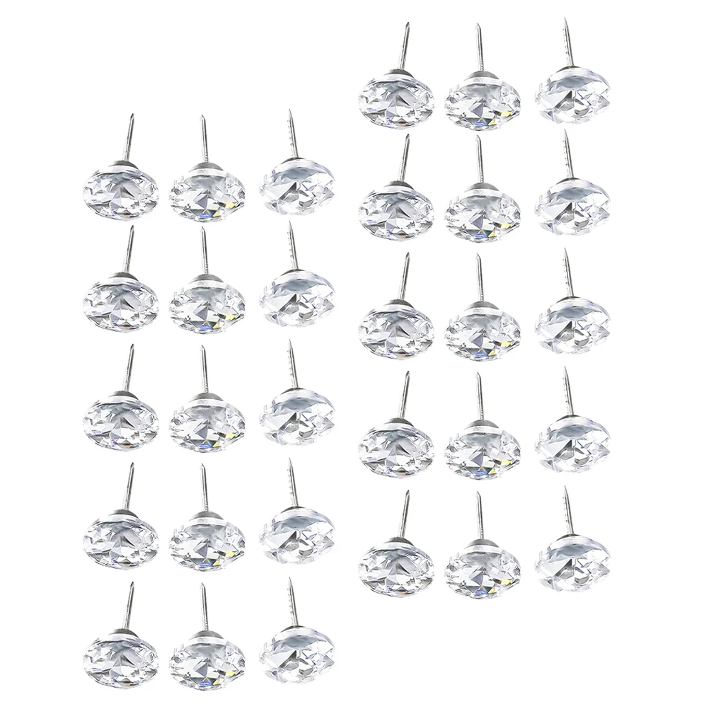 Sofá Push Pin Botões, Mobiliário Decorativo Tachas, Pregos De Vidro Decorativo, 30 Pcs