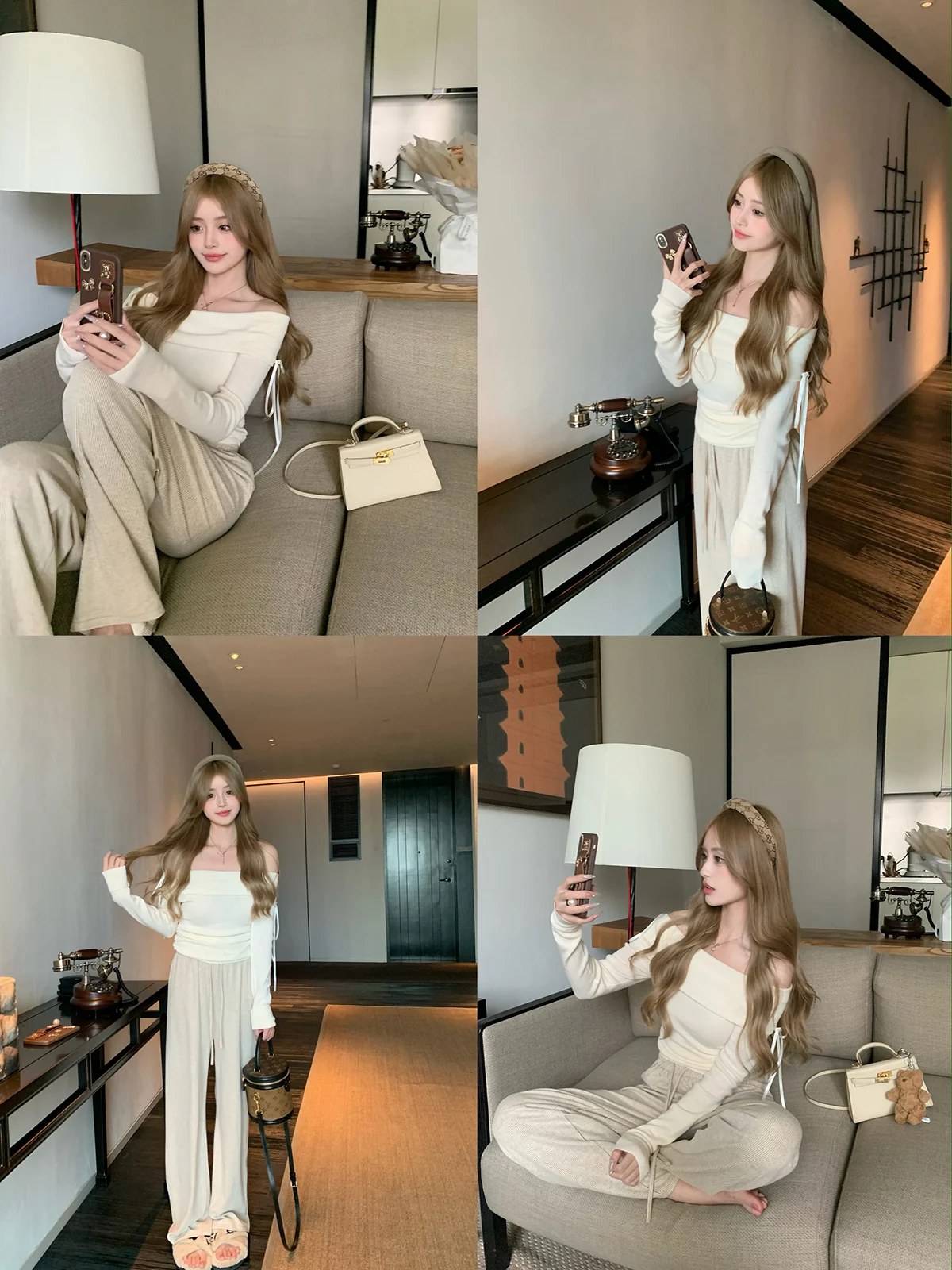 

ChuChu Rose Island Women's Knitted Long Sve One oulder Top Wool Blend Slim Fit Casual Faion Commute Sle Korean Version