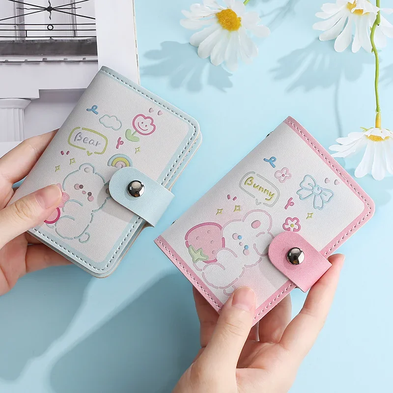 22 Slots Cute Cartoon Card Holder PU Leather Credit Card Case Business ID Card Bag Portable Purse Wallet Kawaii Photocard Holder