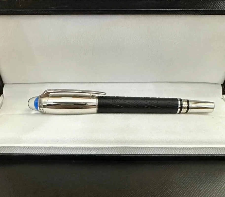 M Luxury Fountain Pen Black Silver Premium Smooth Rollerball Ballpoint WritingPen High-end Business Signature Pen With Gift Box