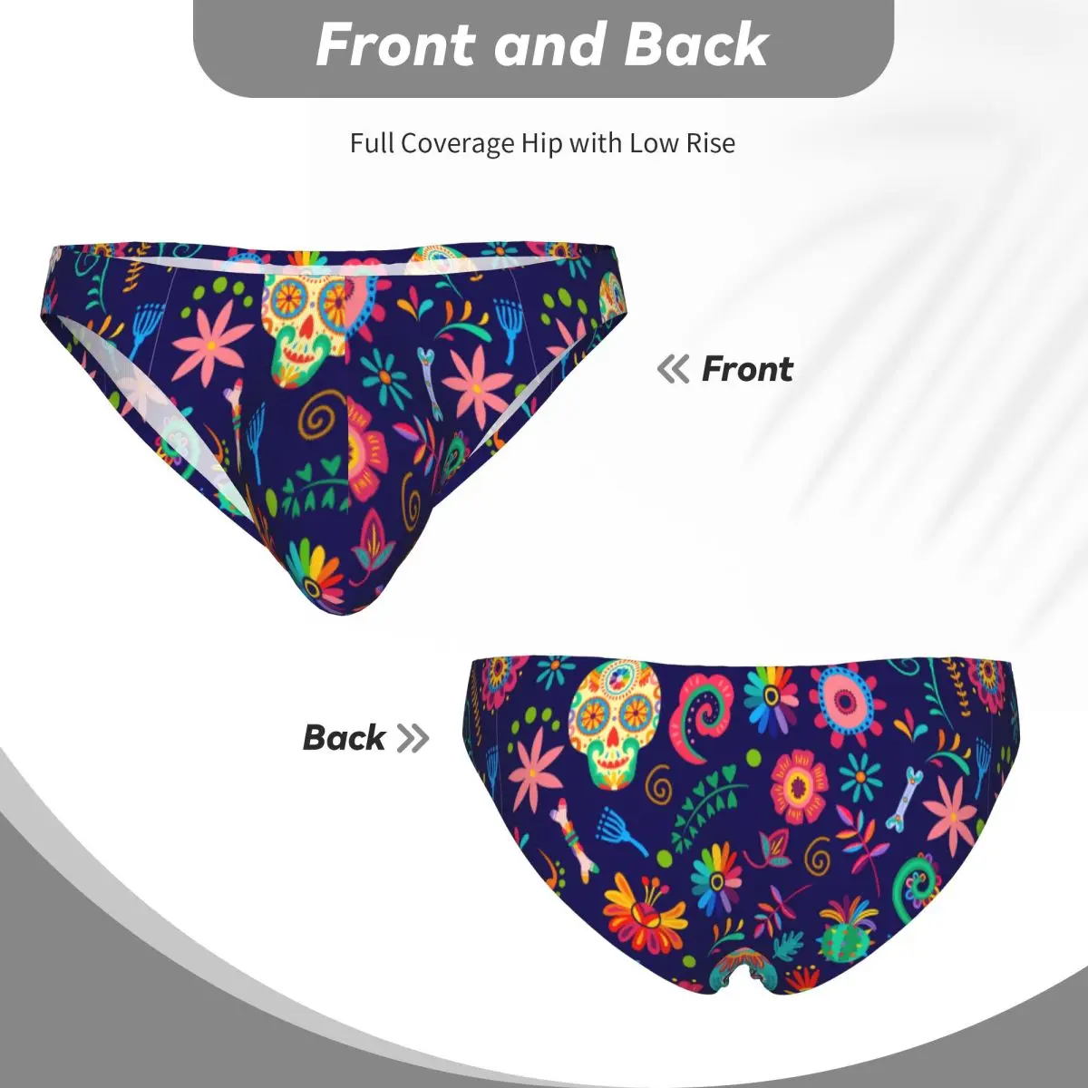 Men's Briefs Sexy Underpants Dia De Los Muertos Day Of The Dead Pattern Calavera Sugar Skulls Bikini Underwear Men Panties - view 5
