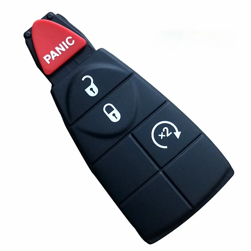 New REPLACEMENT Rubber Key Button Pads Smart Remote Key Housing Fobik Case Button Keyless Entry Fob for Dodge For Chrysler