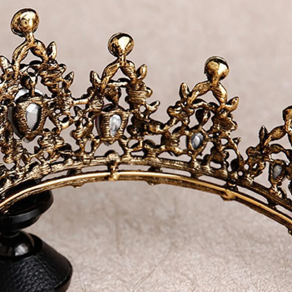 1 قطعة تاج كبير عتيق فاخر من حجر الراين للنساء إكسسوار شعر الزفاف أغطية رأس كلاسيكية أنيقة باللون الأخضر