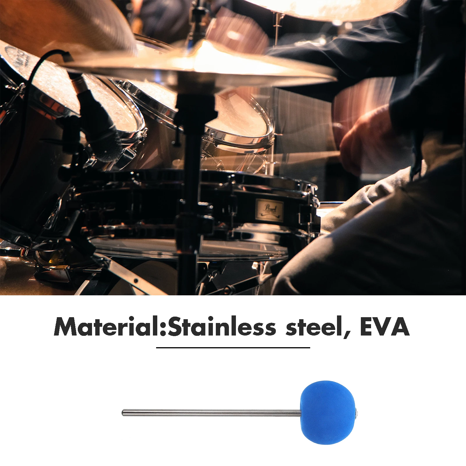 

Drum Beater Hammer Head EVA Material Blue Ball Bass Drum Pedal Beaters Durable Craftsmanship Accessories Replacement Single