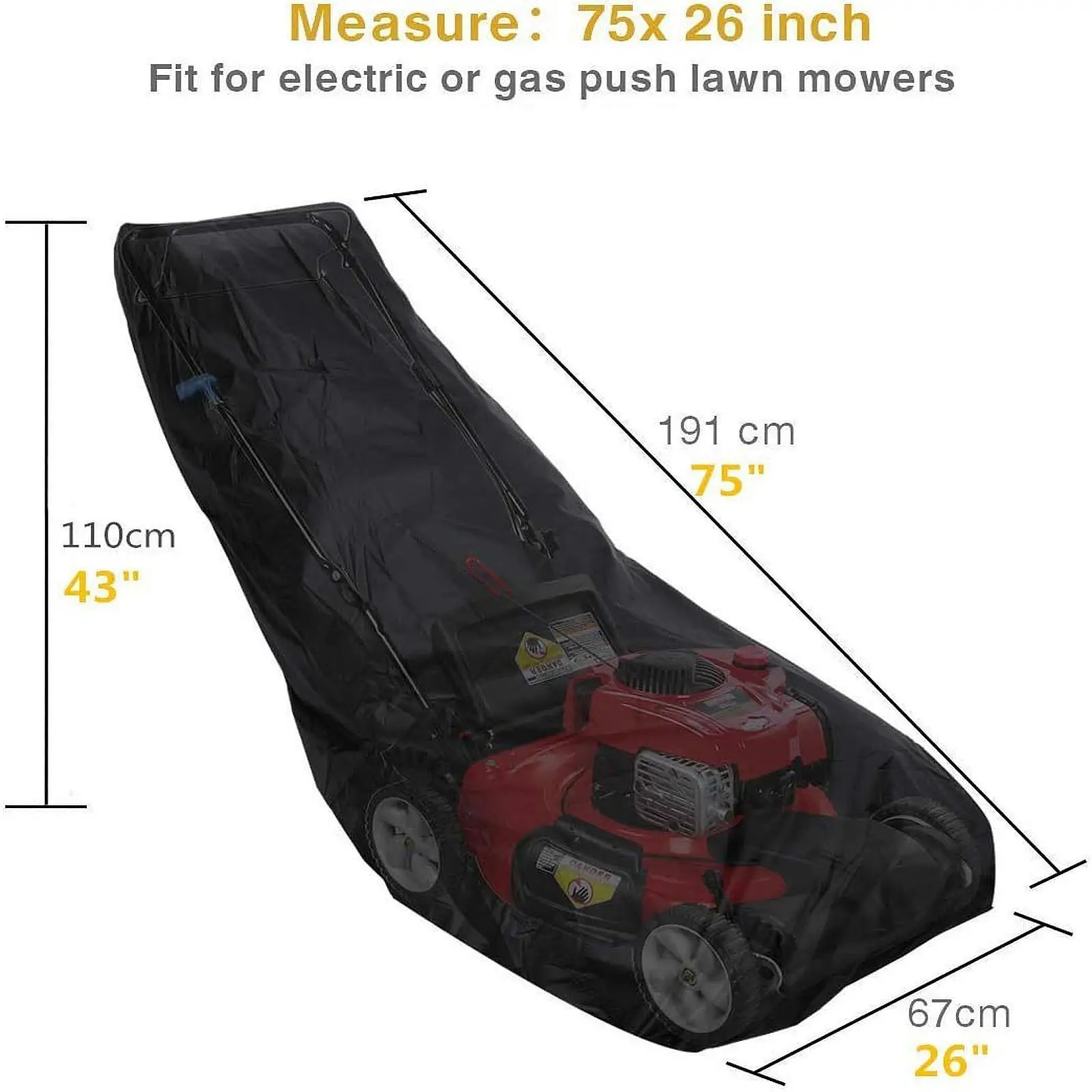 Outdoor Lawn Mower Cover, Heavy Duty Premium Lawnmower Storage Cover, Mower Tarp