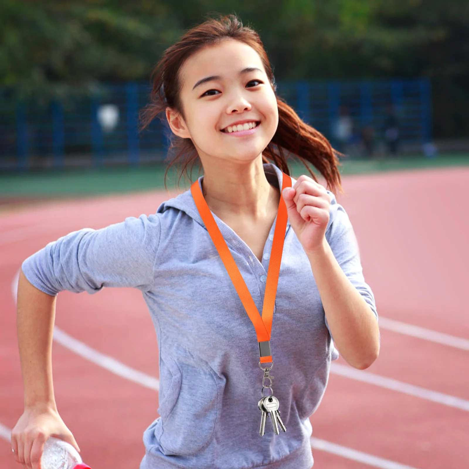 

10Pcs Polyester Rope Lanyards Flat Neck Strap Key Id Badge Holder Phone Lanyard Metal Clip Rope Lanyard Bulk Lanyards