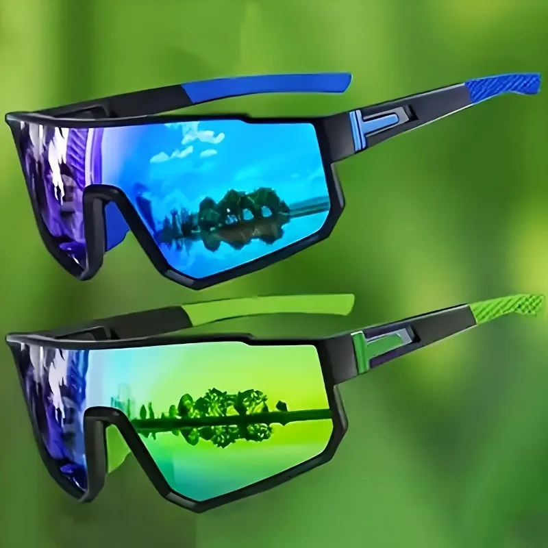 2 Stück bunte Fahrradbrillen, Mountainbike, Wind- und Sandblockierbrillen, modische Sport-Sonnenbrillen für Damen und Herren – Detail 4