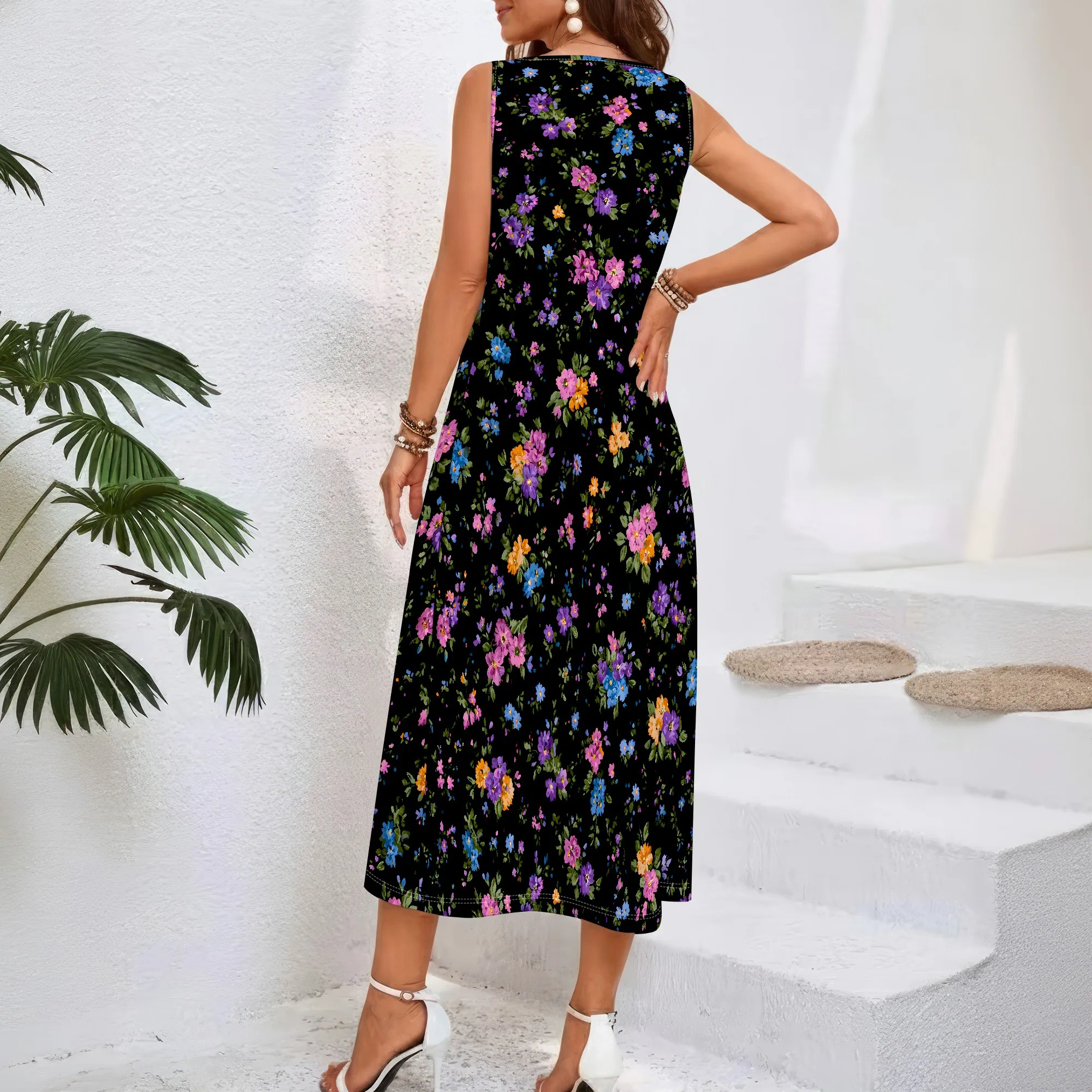 Ärmelloses Kleid mit Blumenmus – Sundress Midi Floral Bewertung und Preis