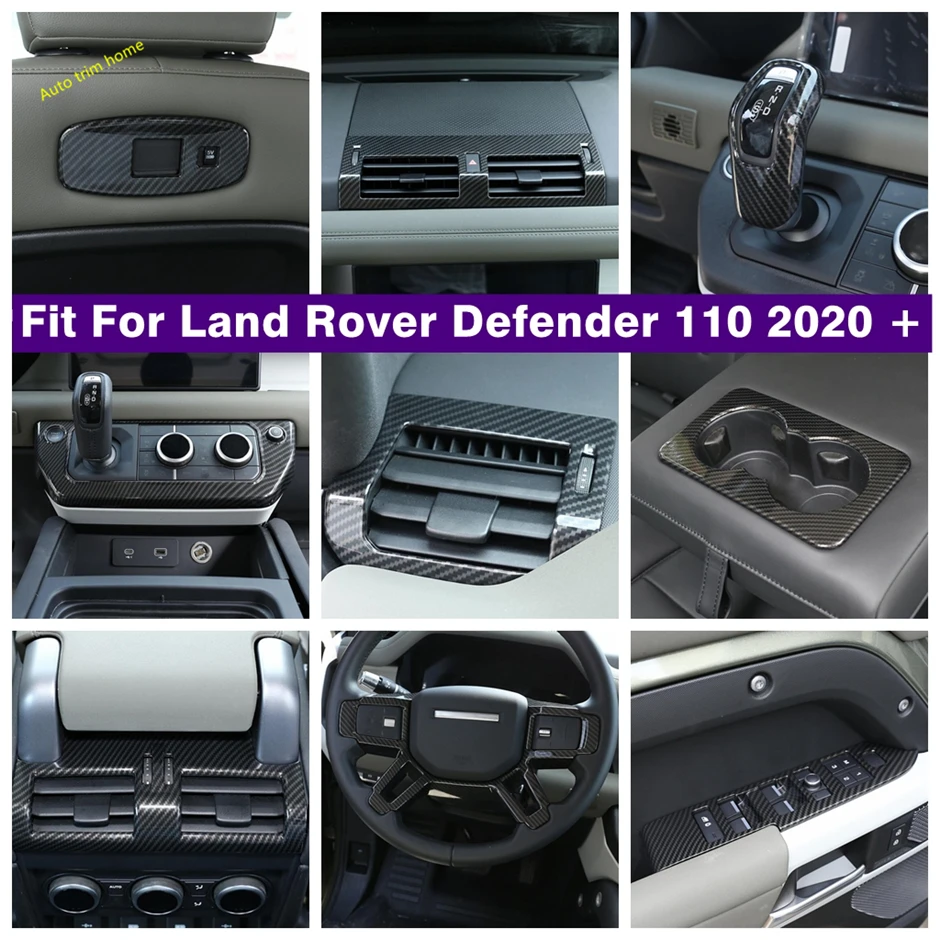 

Car Pillar B Handle Steering Wheel Window Lift Air AC Vent Gear Shift Panel Cover Trim For Land Rover Defender 110 2020 - 2022