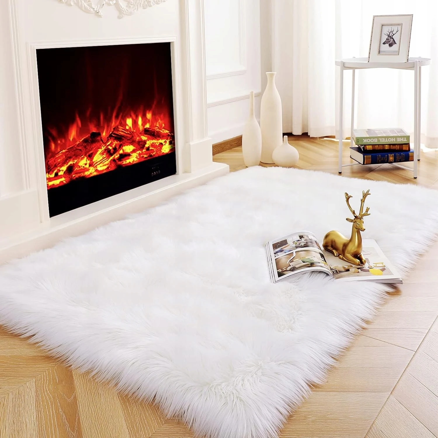 Thicken&dense Faux Fur Rug christmas decoration carpets for living room rugs long plush carpet for Bedroom home decor floor mats