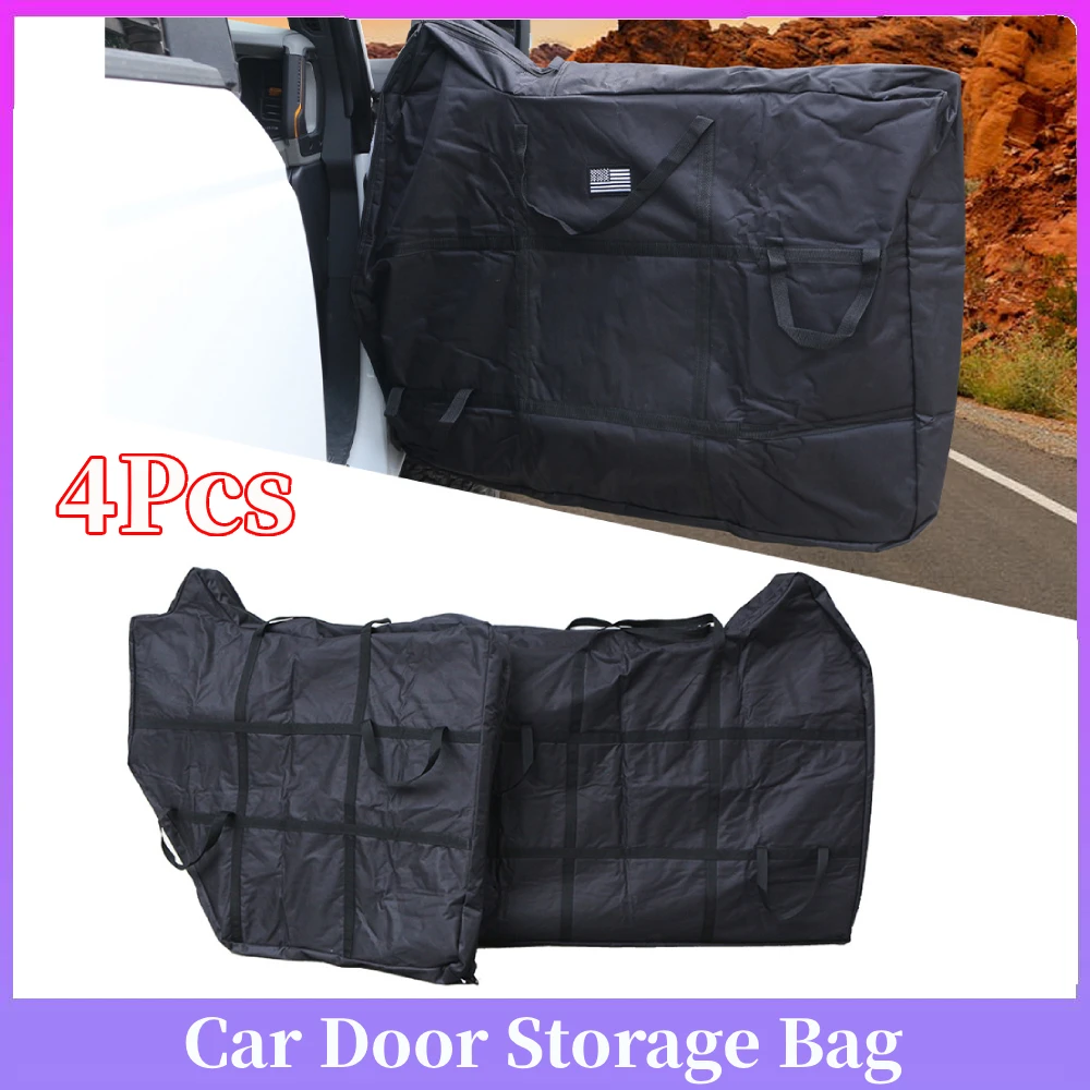

4 шт., сумка для хранения дверей, сумки для хранения передней и задней двери, органайзер для защиты дверей, сумка для хранения, подходит для Ford Bronco, 4-дверный 2021-2025