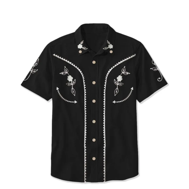 Retro 3D men's Street shirt, Fashionable Short Sleeved shirt, men's Fashion trend, Hawaiian shirt, men's Clothing