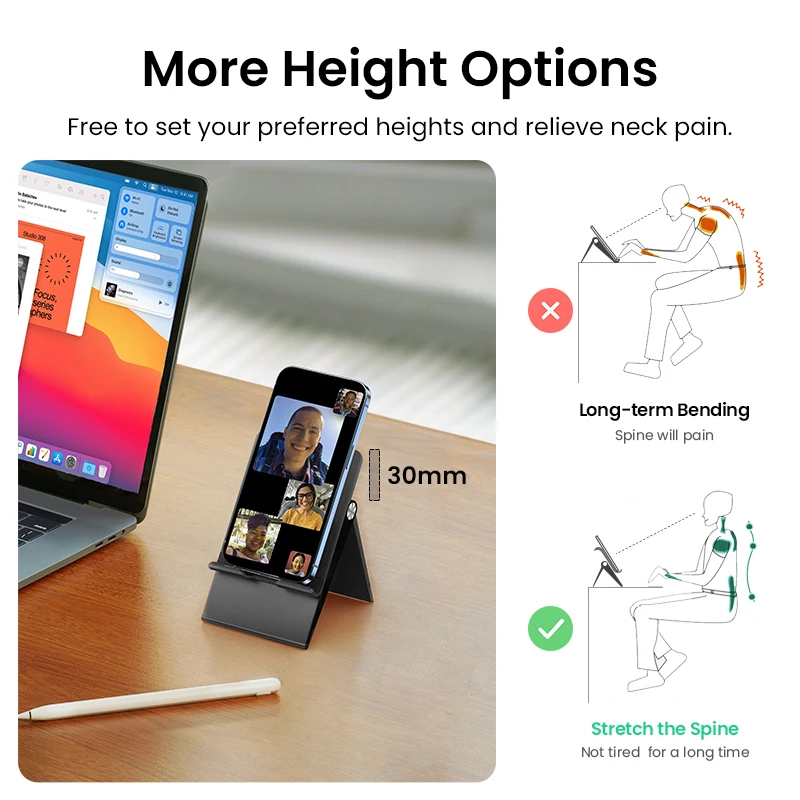 UGREEN Desk Phone Holder Stand Cell Phone Stand for Samsung Galaxy S23 iPhone 15 14 13 Pro Xiaomi Adjustable Mobile Phone Holder