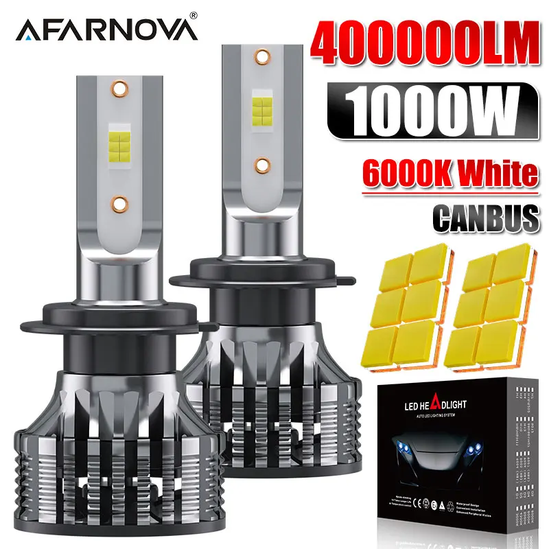 

2PCS H7 H4 H11 LED Headlight High Power 1000W Canbus H1 H8 H9 9005 HB3 9006 HB4 9012 HIR2 Turbo Lamp 6000K LED Car Light 12V 24V