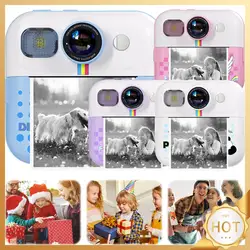 Kids Mini Instant Print Camera 2.4 Inch Screen Thermal Printer with 3 Rolls Print Paper Photo Printing Camera 48MP 1080P Video