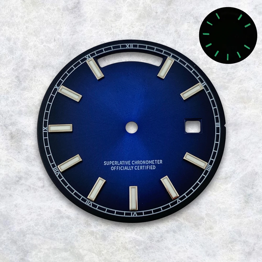 Gray/Blue/Black/White Roman numerals 31mm S Logo Dial Green Luminous Suitable For  8285  Movement Watch Modification Accessories