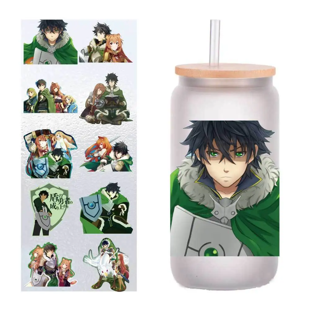 

10 sheets/Pack Shield Brave Fame Record UV Transfer Sticker Crystal Label DIY Cup Sticker Custom Four-inch