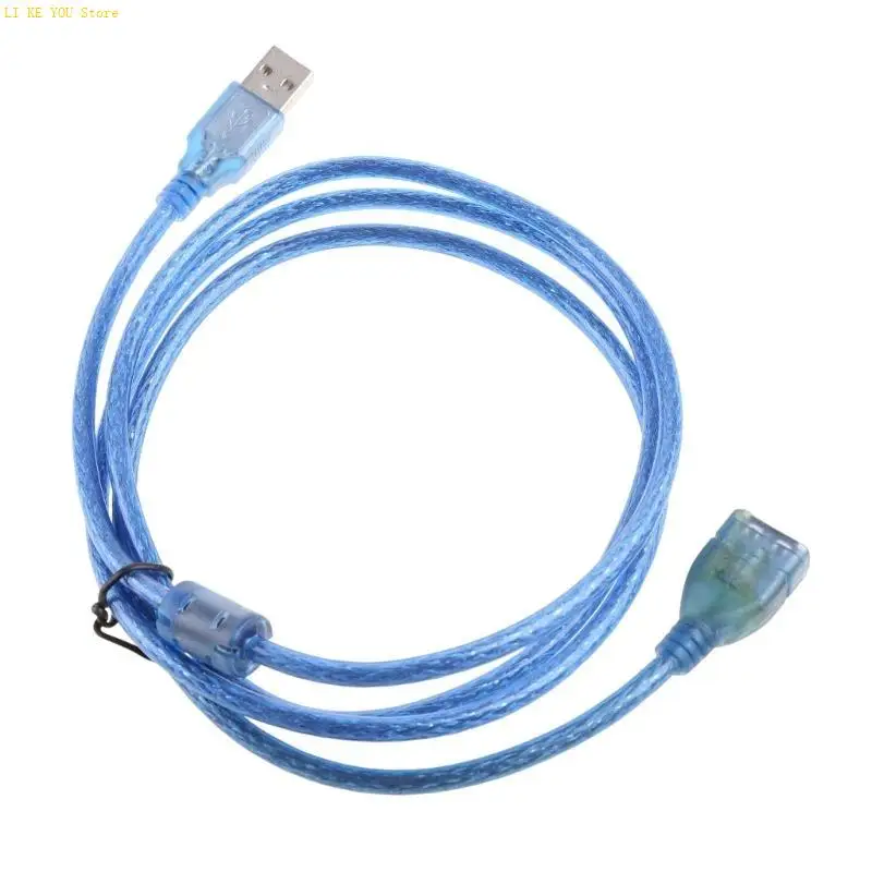 W3JE Blue USB 2.0 5ft 1.5m تمديد واضح جديد للذكور إلى موصل الكابلات الإناث